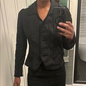 Vintage Rochas Black Skirt Suit Sz 40